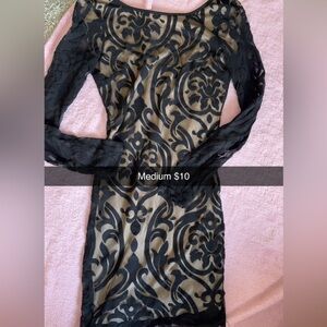 Elegant Black Patterned Dress